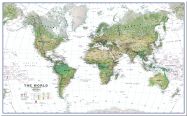 Large World Wall Map Environmental White Ocean (Pinboard)