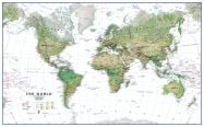 Large World Wall Map Environmental White Ocean (Raster digital)