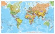 Large World Wall Map Political (Pinboard)