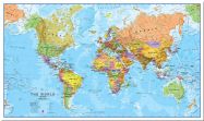 Medium World Wall Map Political (Pinboard)
