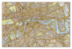 Large A-Z Canvas London Street Map (Canvas Floater Frame - Black)
