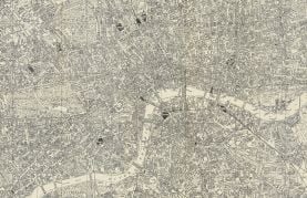 Medium A-Z Historical Canvas Map Central London (Rolled Canvas - No Frame)