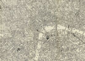 Small A-Z Historical Canvas Map Central London (Rolled Canvas - No Frame)
