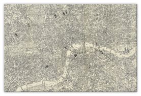 Large A-Z Historical Canvas Map Central London (Canvas)