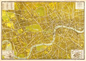 Small A-Z Pictorial Canvas Map Central London 1938 (Rolled Canvas - No Frame)