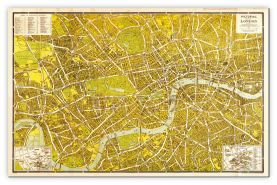 Medium A-Z Pictorial Canvas Map Central London 1938 (Canvas)