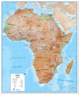 Huge Africa Wall Map Physical (Pinboard)