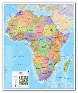 Large Africa Wall Map Political (Canvas)