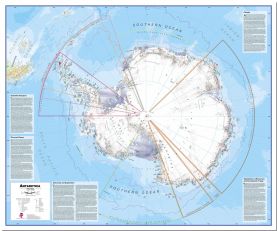 Large Antarctica Wall Map Political (Pinboard)