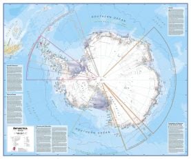 Antarctica Wall Map Political