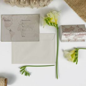 Antique World Map Wedding Invitations (Pack of 10)