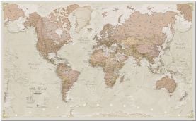 Large Antique World Map (Pinboard)