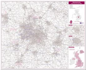 Birmingham Postcode Sector Map (Pinboard)
