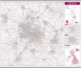 Birmingham Postcode Sector Map (Hanging bars)