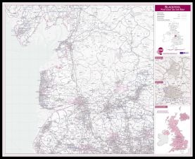 Blackpool Postcode Sector Map (Pinboard & framed - Black)