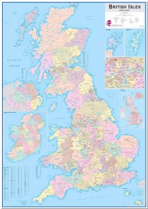 Large British Isles Administrative Map (Pinboard)