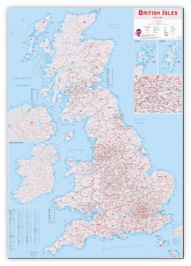 Huge British Isles Postcode Map (Canvas)