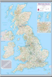 Medium British Isles Routeplanning Map (Hanging bars)