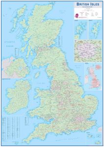 Huge British Isles Sales and Marketing Map (Laminated)