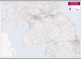 Central Scotland and Northumbria Postcode District Map (Hanging bars)