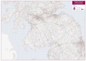 Central Scotland and Northumbria Postcode District Map (Paper)