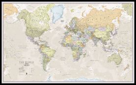 Huge Classic World Map (Pinboard & framed - Black)