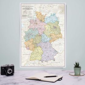 Small Germany Classic Wall Map (Paper with front sheet lamination)