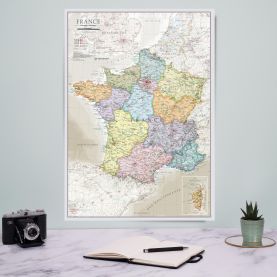 Small France Classic Wall Map (Pinboard)
