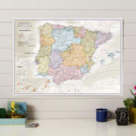 Small Spain and Portugal Classic Wall Map (Laminated)