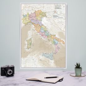 Small Italy Classic Wall Map (Pinboard)