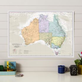 Small Australia Classic Wall Map (Paper with front sheet lamination)