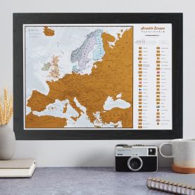 Scratch Europe Print A3 (Pinboard & Wood frame - Black)