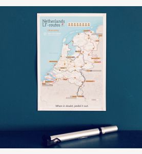 Scratch off Netherlands Cycle Routes Print