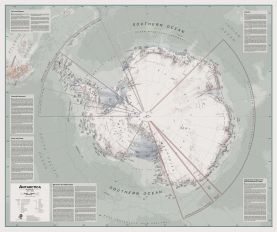 Executive Antarctica Wall Map Political