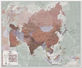 Huge Executive Asia Wall Map Political (Pinboard)
