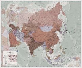 Large Executive Asia Wall Map Political (Paper)
