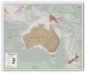 Large Executive Australasia Wall Map Political (Canvas)