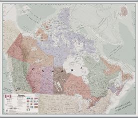 Huge Executive Canada Wall Map (Hanging bars)