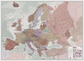 Large Executive Europe Wall Map Political (Rolled Canvas - No Frame)