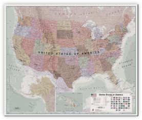 Large Executive USA Wall Map (Canvas)