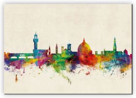 Medium Florence Watercolour Skyline (Canvas)
