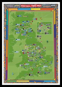 Medium Football Fan's Stadium Map (Pinboard & framed - Black)