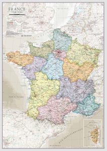 Medium France Classic Wall Map (Wood Frame - Black)