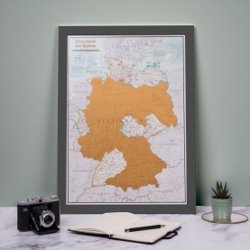 Scratch Germany Print (Pinboard mounted with Wood Frame - Black)