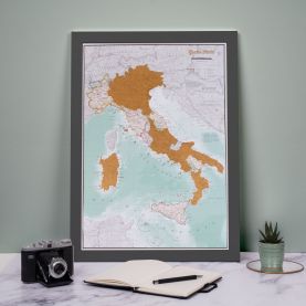 Scratch Italy Print (Pinboard mounted with Wood Frame - Black)