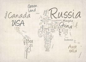 Writing Text Map of the World