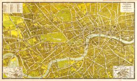 A-Z Pictorial Canvas Map Central London 1938