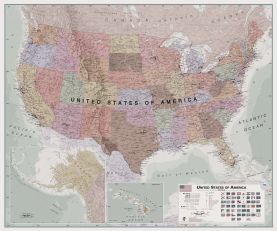 Large Executive USA Wall Map (Magnetic board and frame)