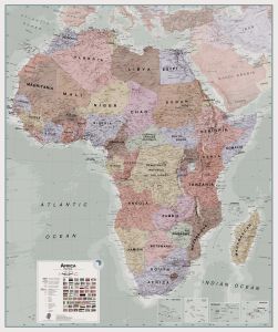 Large Executive Africa political Wall Map (Magnetic board and frame)