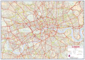 Central London street Wall Map